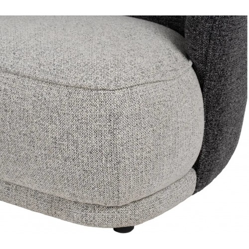 Dining chair OVALY charcoal backrest and pale seat IXIA — fabric texture and seam (10)