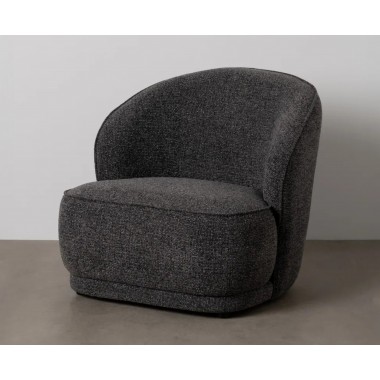 Fauteuil de salon en tissu gris anthracite OVALY IXIA IXIA - 2