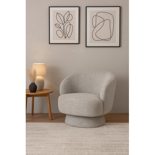 Cadeira cinzenta cinzenta da sala de pano cinzenta nobu IXIA IXIA - 2