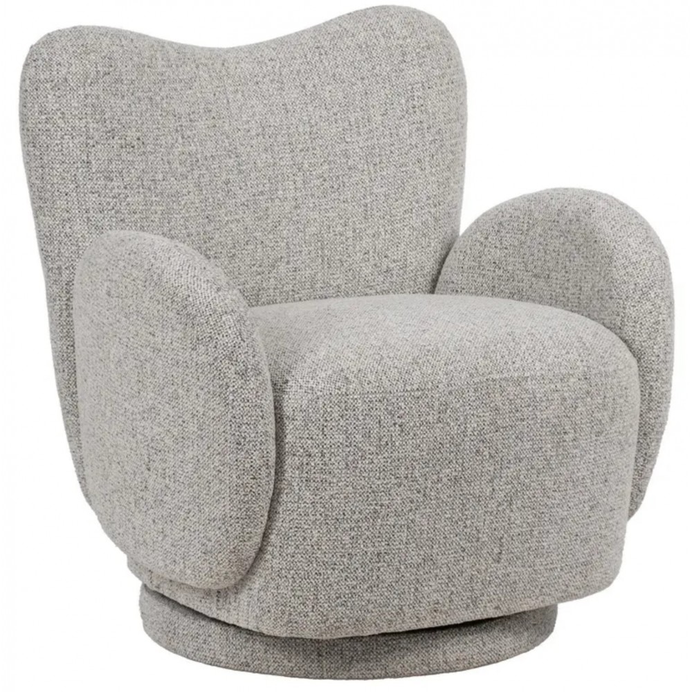 Fauteuil pivotant en tissu gris clair LUNARA IXIA IXIA - 1