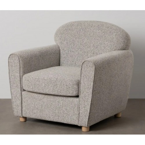Club chair in light grey fabric BREST IXIA IXIA - 3