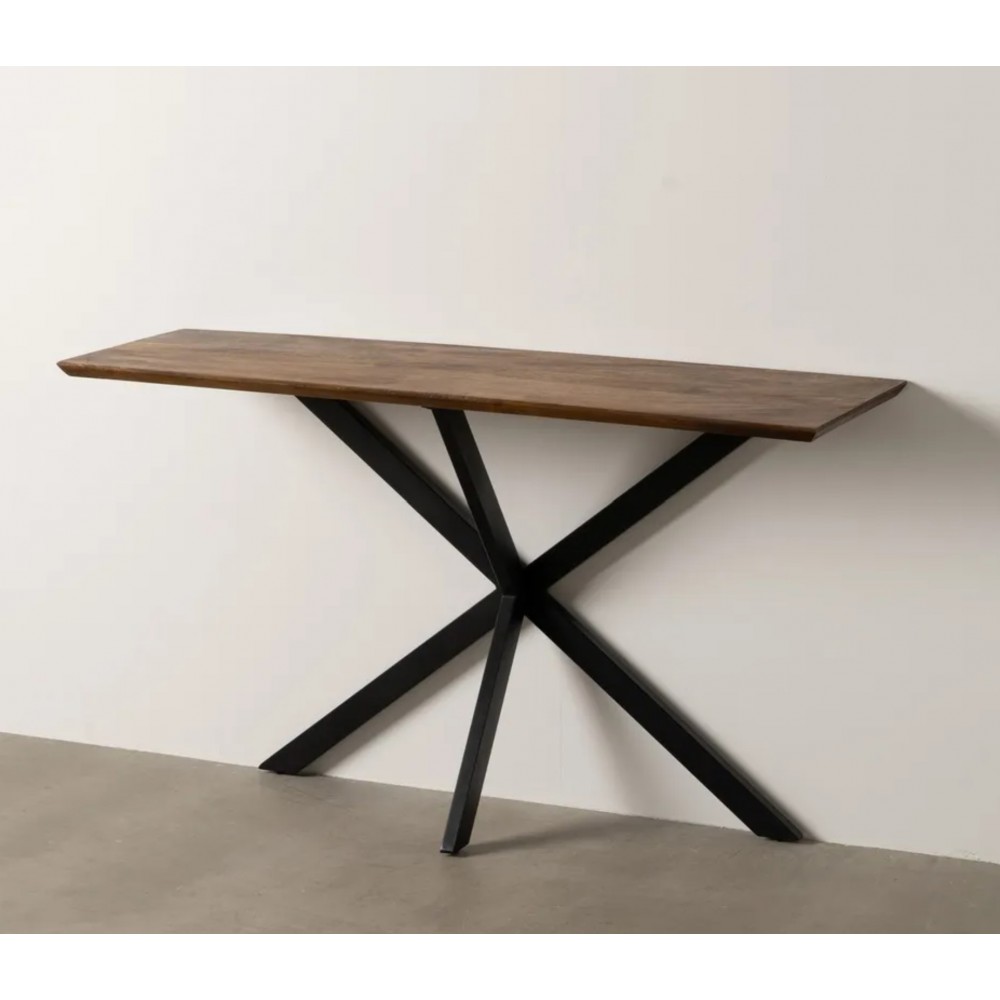 Console bois de manguier pieds métal croisés 130cm IXIA IXIA - 2