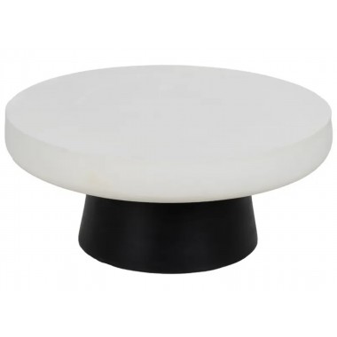 Table Basse Ronde Bicolore Blanc & Noir VOLCANO IXIA Ø91 cm IXIA - 1