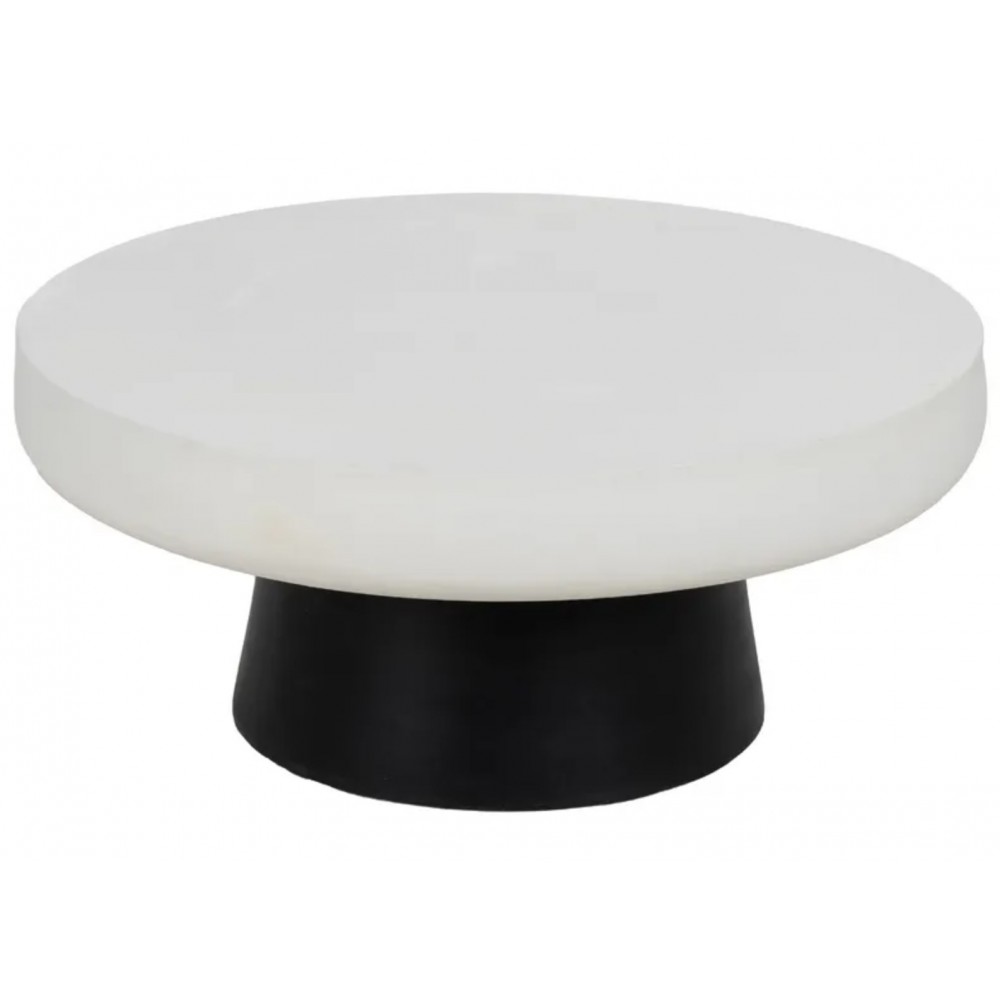 Table Basse Ronde Bicolore Blanc & Noir VOLCANO IXIA Ø91 cm IXIA - 1