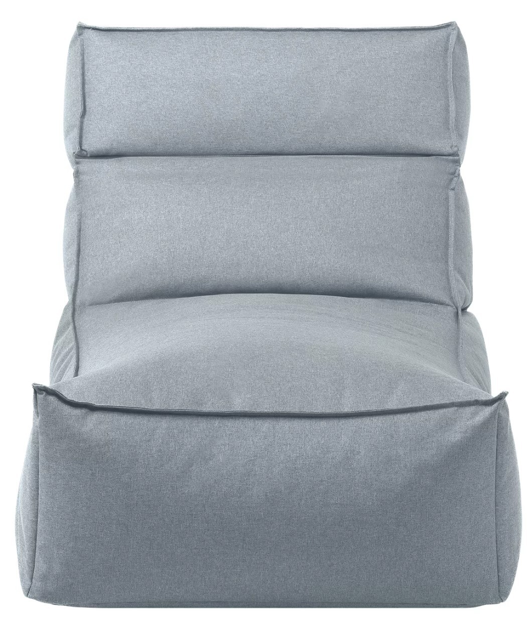 Outdoor armchair STAY XL pale blue fabric with soft volumes Blomus — STAY lounge chair from front