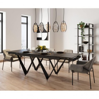Schwarze Keramikverlängerung Tisch 180-260 cm SANDRA Kare design - 1 2