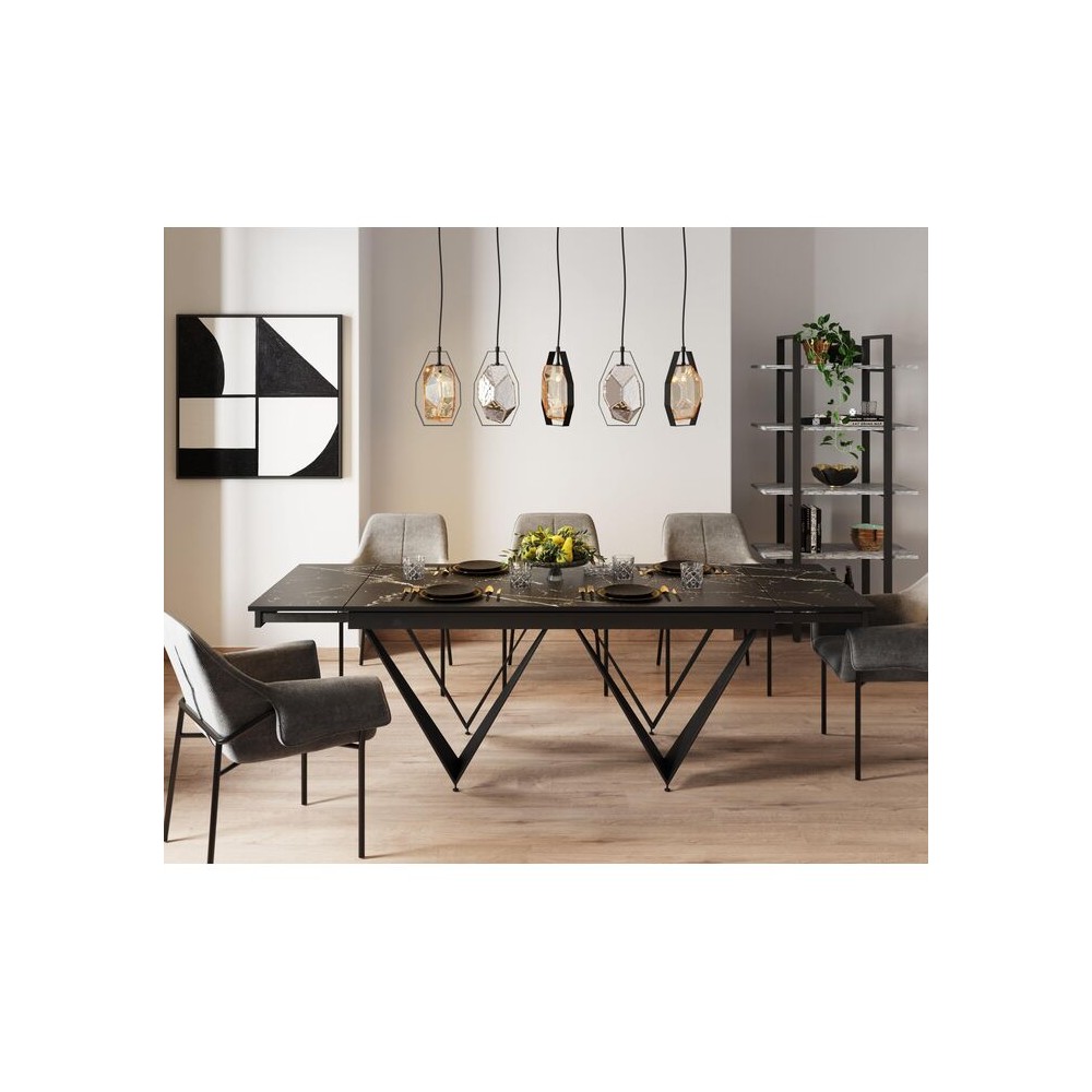 Mesa de extensión cerámica negra 180-260 cm SANDRA Kare design - 4
