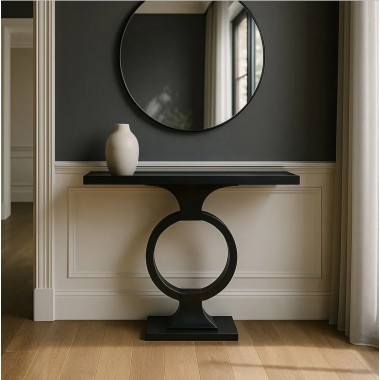 Console noire métal & verre ECLIPSE IXIA 90cm IXIA - 1 2