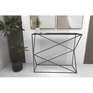 Consola negro metal/verre fume crumb 90 cm ART DE FER 2