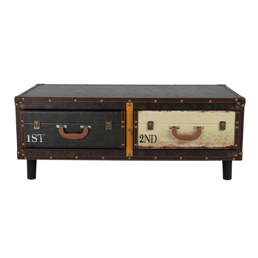 Coffee table 2 colorful drawers Marco SOCADIS - 1