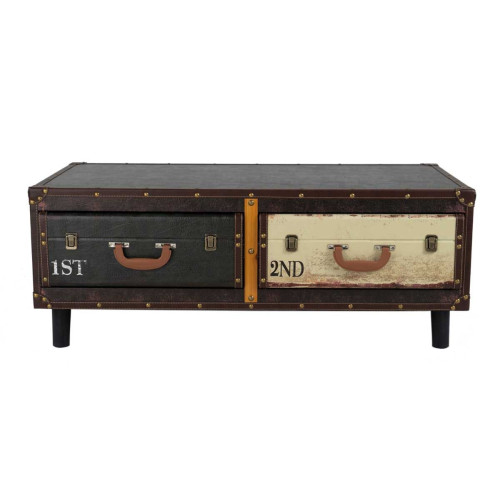 Coffee table 2 colorful drawers Marco SOCADIS - 1