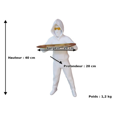 Sculpture Homme Streetwear Blanc avec Plateau Or MAJESTIC SOCADIS - 1 2