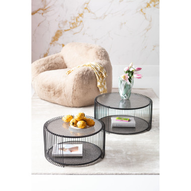 Conjunto de 2 mesa de café alambre doble burbuja negro cielo Kare design - 2 2