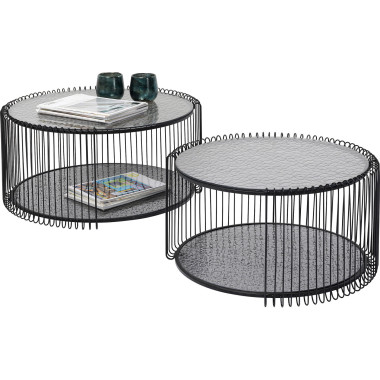 Set de 2 Table Basse Wire Double Bubble Noir HEAVEN Kare design - 2