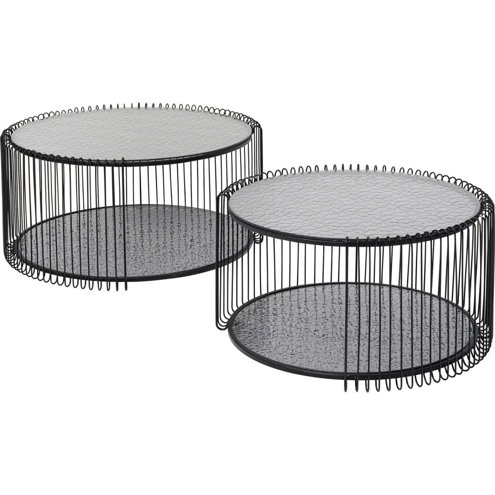 Set of 2 Coffee Table Wire Double Bubble Black Heaven Kare design - 3