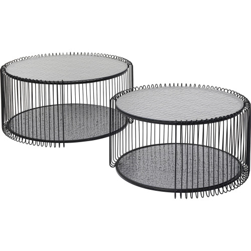Set of 2 Coffee Table Wire Double Bubble Black Heaven Kare design - 3