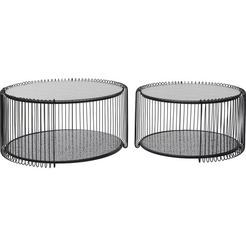 Set of 2 Coffee Table Wire Double Bubble Black Heaven Kare design - 15