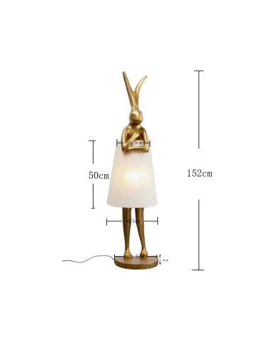 Lampadaire Animal Lapin doré 150 cm – Kare Design | Loft Attitude