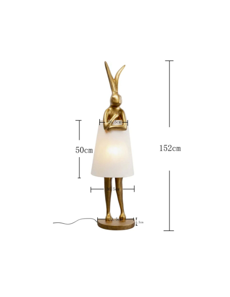 Lampadaire Animal Lapin doré 150 cm – Kare Design | Loft Attitude