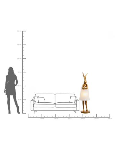 Lampadaire Animal Lapin doré 150 cm – Kare Design | Loft Attitude