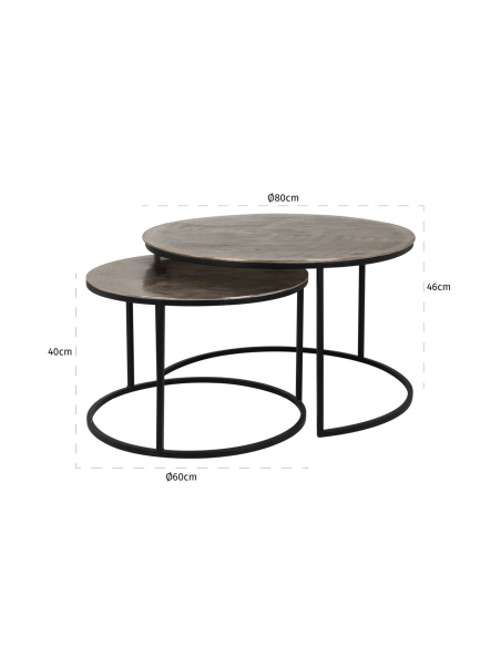 Table basse Asher champagne gold (Set of 2)
