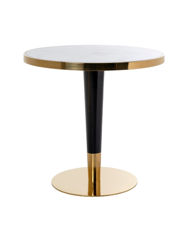 Mesa bistró Osteria negro/blanco 80Ø