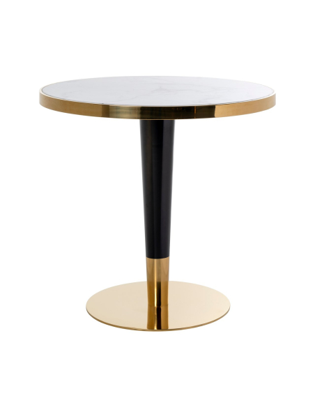 Mesa bistró Osteria negro/blanco 80Ø