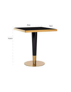 Table bistro Can Roca black/gold 70x70 2