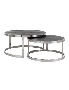 Table basse Blackbone Silver black rustic (Set of 2)