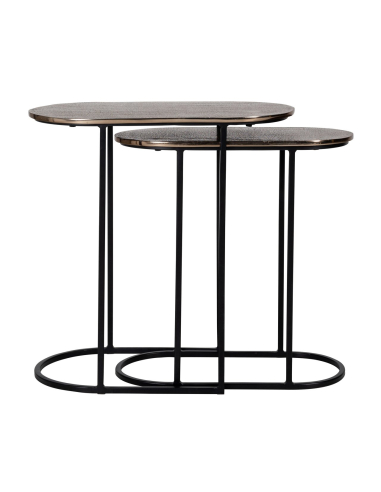 Mesa de apoio Chandon dourado champanhe (Conjunto de 2)