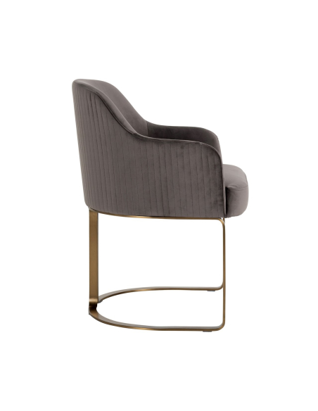 Sedia da pranzo Hadley in velluto stone