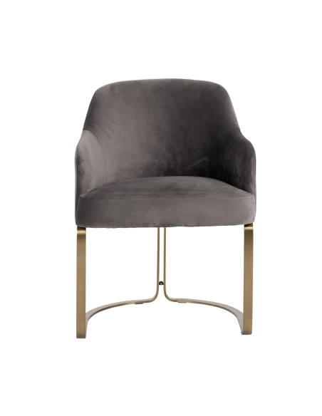 Sedia da pranzo Hadley in velluto stone