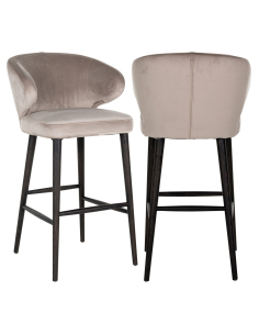 Tabouret de bar Indigo khaki velvet
