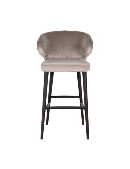 Indigo khaki velvet bar stool