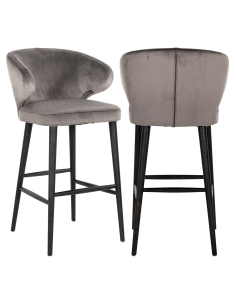 Tabouret de bar Indigo stone velvet