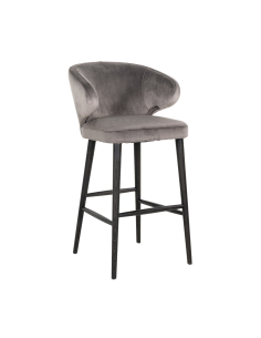 Barhocker Indigo aus Samt in Stone 2