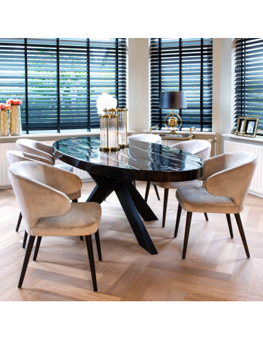 Silla de comedor Indigo khaki velvet