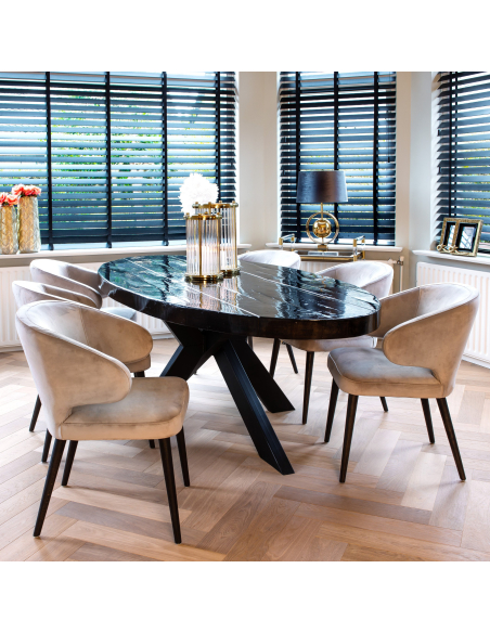 Sedia da sala da pranzo Indigo khaki velvet