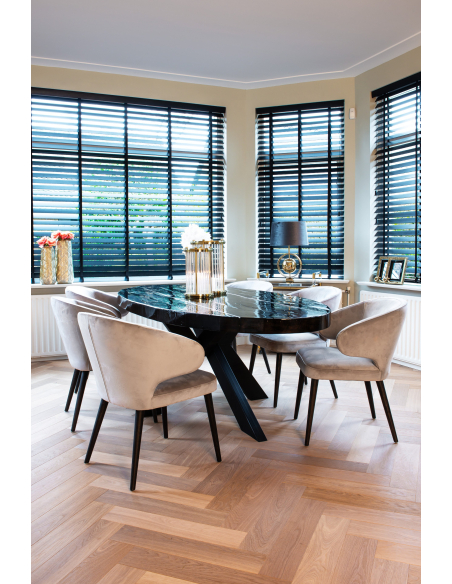 Indigo khaki velvet dining chair