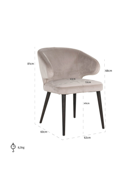 Indigo khaki velvet dining chair