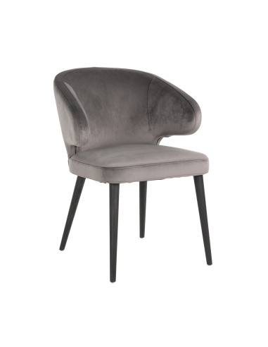 Sedia da pranzo Indigo in velluto stone