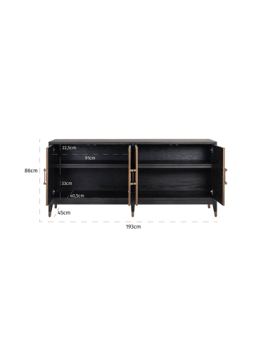 Sideboard aus Messing und Galuchat BLOOMVILLE