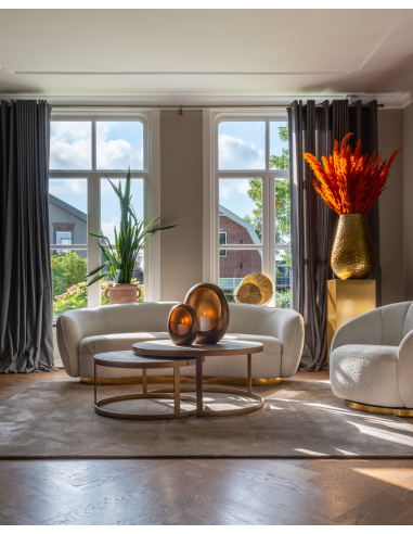 Couchtische Messing Galuchat Glasplatten BLOOMVILLE