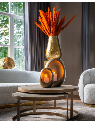 Brass Stingray Leather Coffee Tables Glass Tops BLOOMVILLE