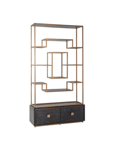 Hunter black rustic display cabinet