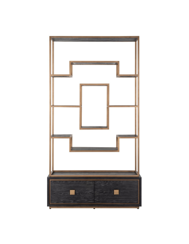 Hunter black rustic display cabinet