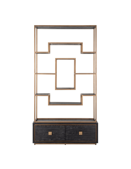 Hunter black rustic display cabinet