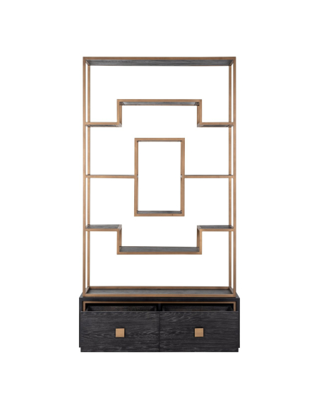 Hunter black rustic display cabinet