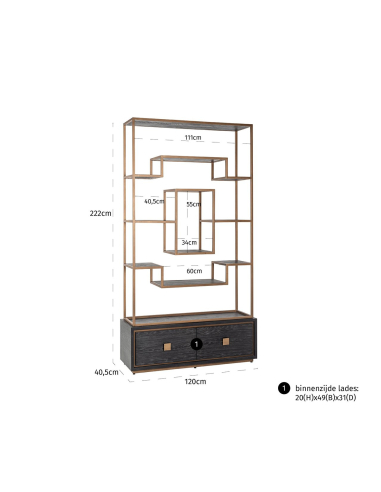 Vitrine Hunter black rustic