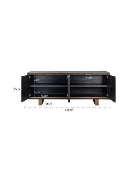 Buffet Hunter schwarz rustikal